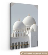 Tableau sur toile 60x90 cm - Décoration murale exclusive Dômes blancs - Ciel bleu clair - Islamique - Décoration murale salon - Décoration chambre à coucher - Accessoires de chambre - Tableaux sur toile
