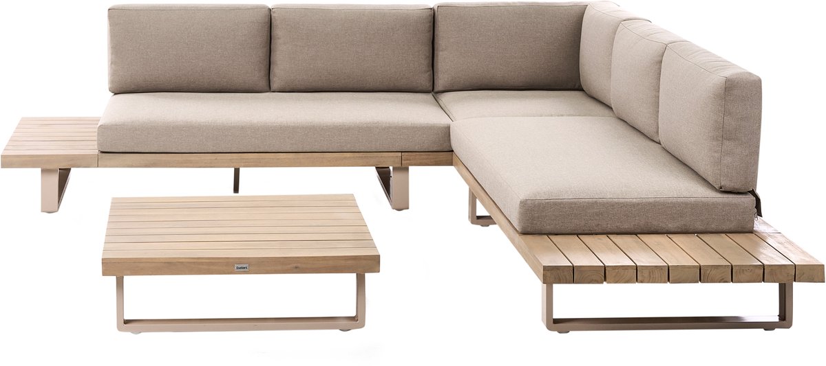 MYKONOS - Loungeset voor 5 - Taupe - Gecertificeerd acaciahout