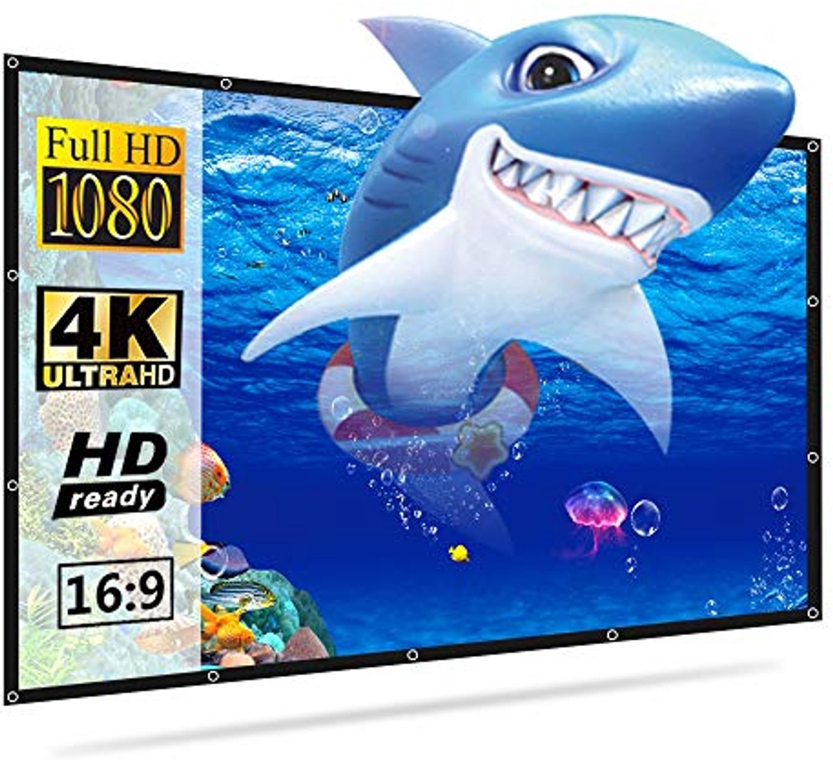 Image of 100 inch Beamerdoek - Opvouwbaar Projectiescherm voor Binnen en Buiten - 16:9 HD