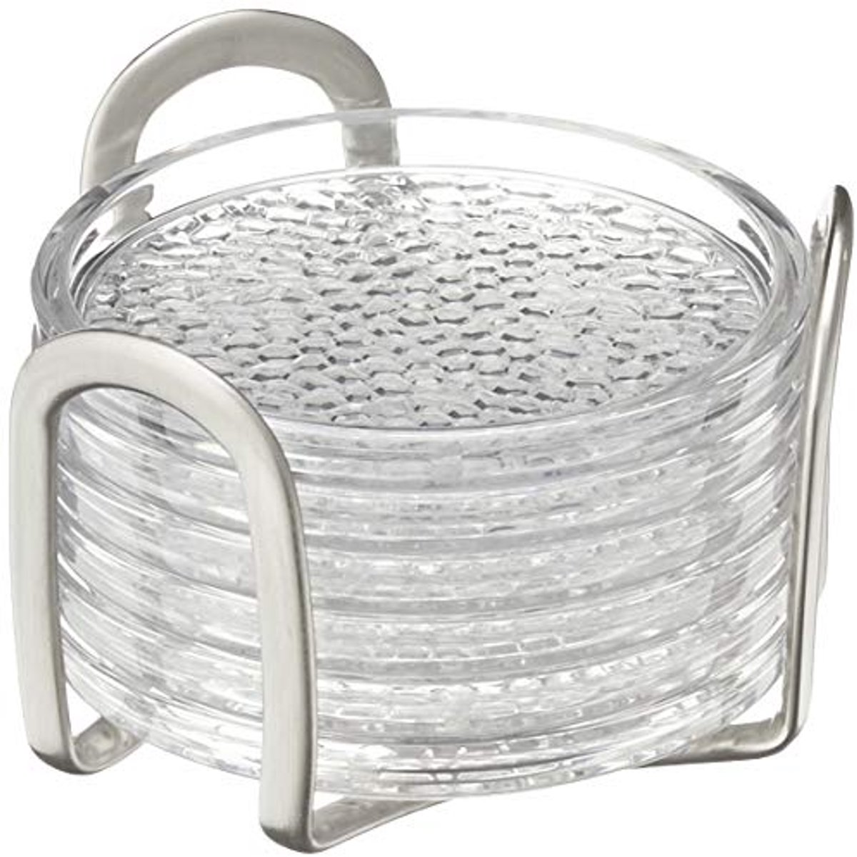 Glazen Onderzetters Set van 6 met Houder - Praktische Keukenaccessoires