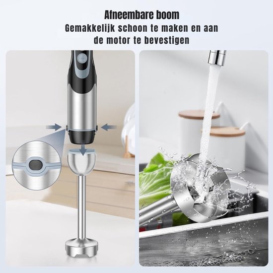 MMP® Mixer staafmixer - Mixer - Mixer handmixer - Zilver - ‎6cm x 6cm x 22cm van MMP® — afbeelding 4