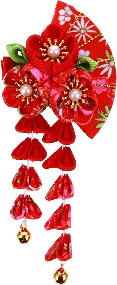 Orivio - Bloemenwaaier haarspeld, Japanse accessoires, bloemenpatroon