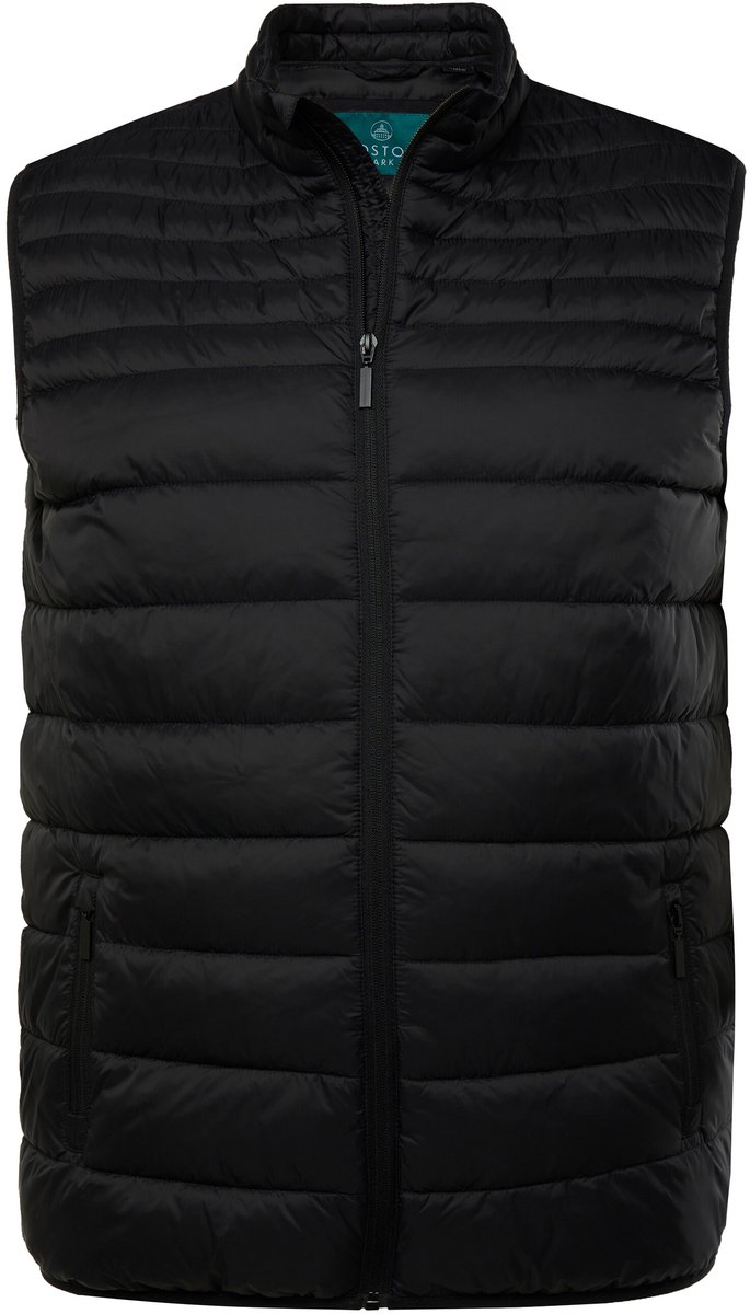Boston Park - Heren - Doorgestikte bodywarmer opstaande kraag - Zwart - Maat 3XL