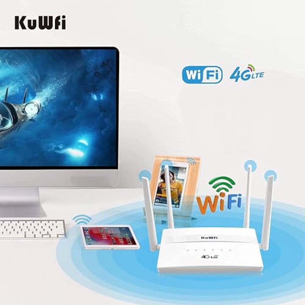 Dual Band 4G LTE Router met 750Mbps Snelheid en SIM-slot - Ideaal voor Thuis en Onderweg