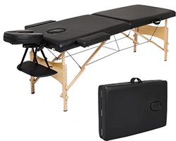 Vouwbare Massage Stoel - Hoogte Verstelbare Houten Massage Taak met Hoofdeinde en Armsteun - Ideaal voor Thuisbehandelingen