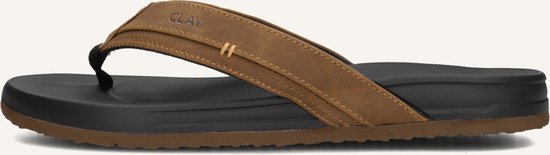 CLAY Slippers Clay003 - Homme - Cognac - Taille 48