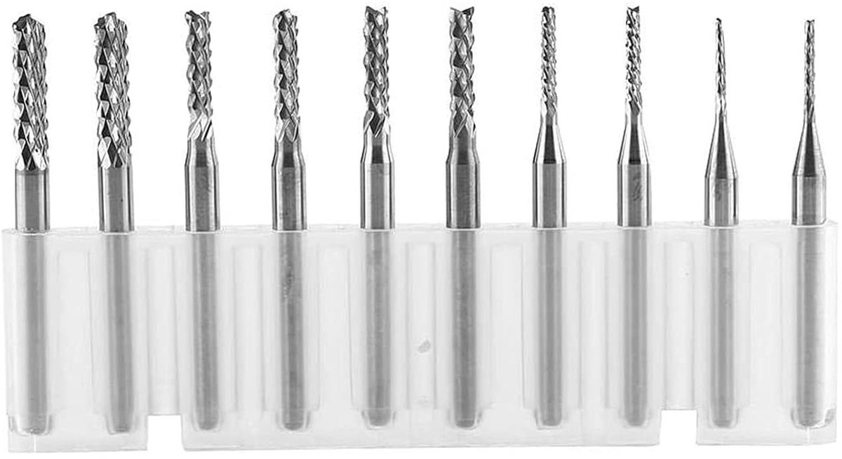 Allecto plus - Tungsten Carbide Freesbits Set van 10 stuks voor Graveren en Frezen