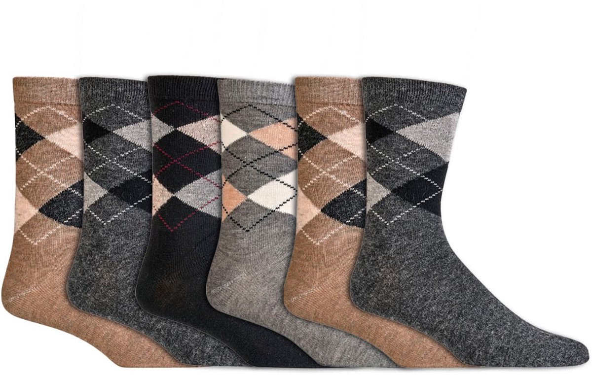 Geruite sokken Alpacawol Isolerend Diverse kleuren Merk: Socks4Fun Grijs