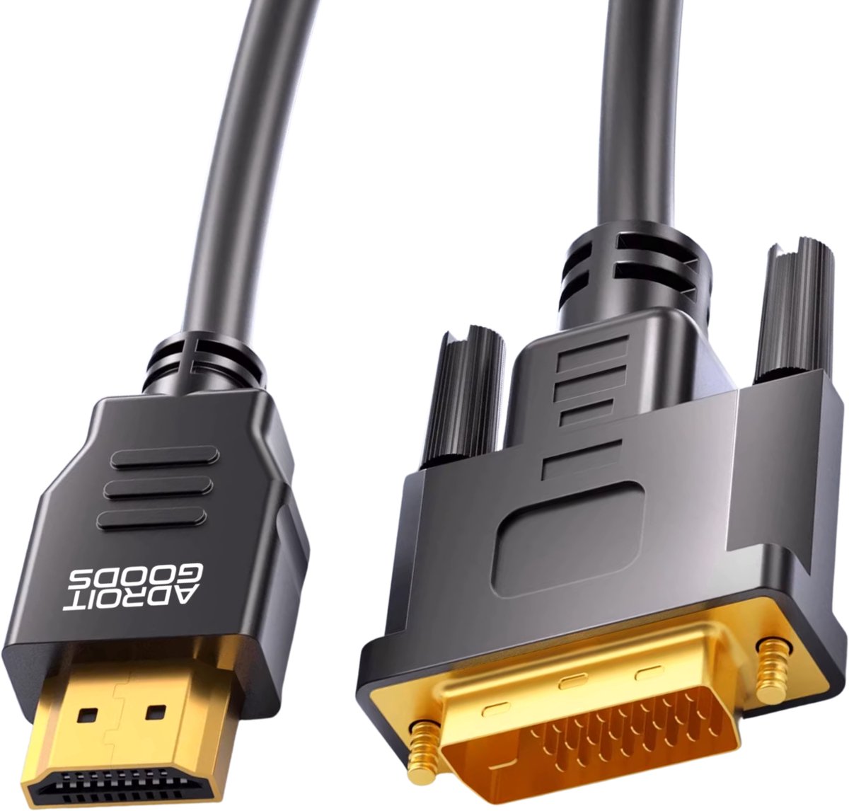 AdroitGoods HDMI naar DVI-D (24+1) kabel – 1080p – 3m - Zwart
