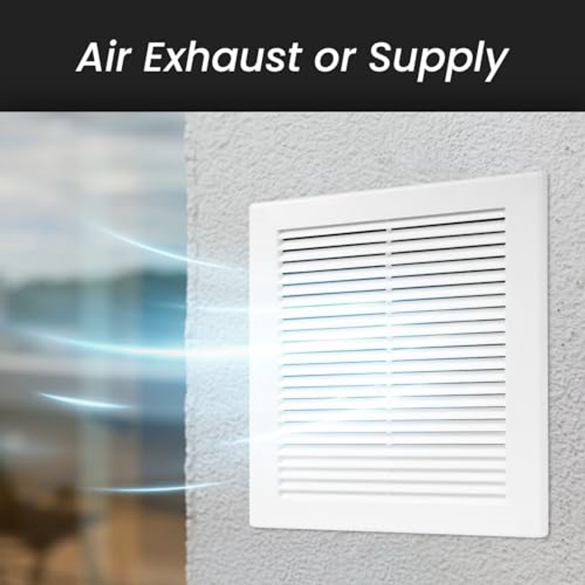 Ventilatie Grille 200x250 met Vliegnet - Kunststof Ventilatiesysteem