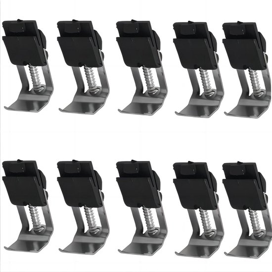 Allecto plus - 10 stuks onderbouwspoelbakclips voor keukenspoelbakken