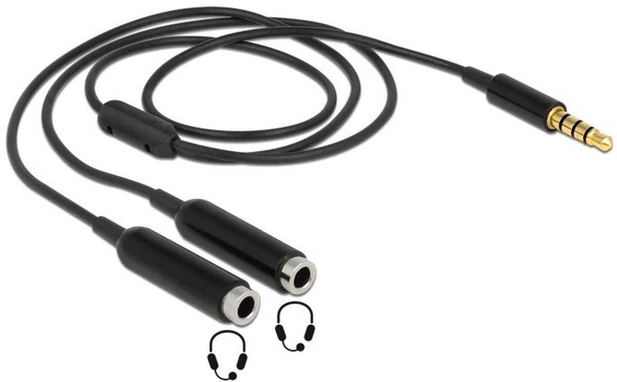 Delock Cable audio splitter stereo jack male 3.5 mm 4 pin >