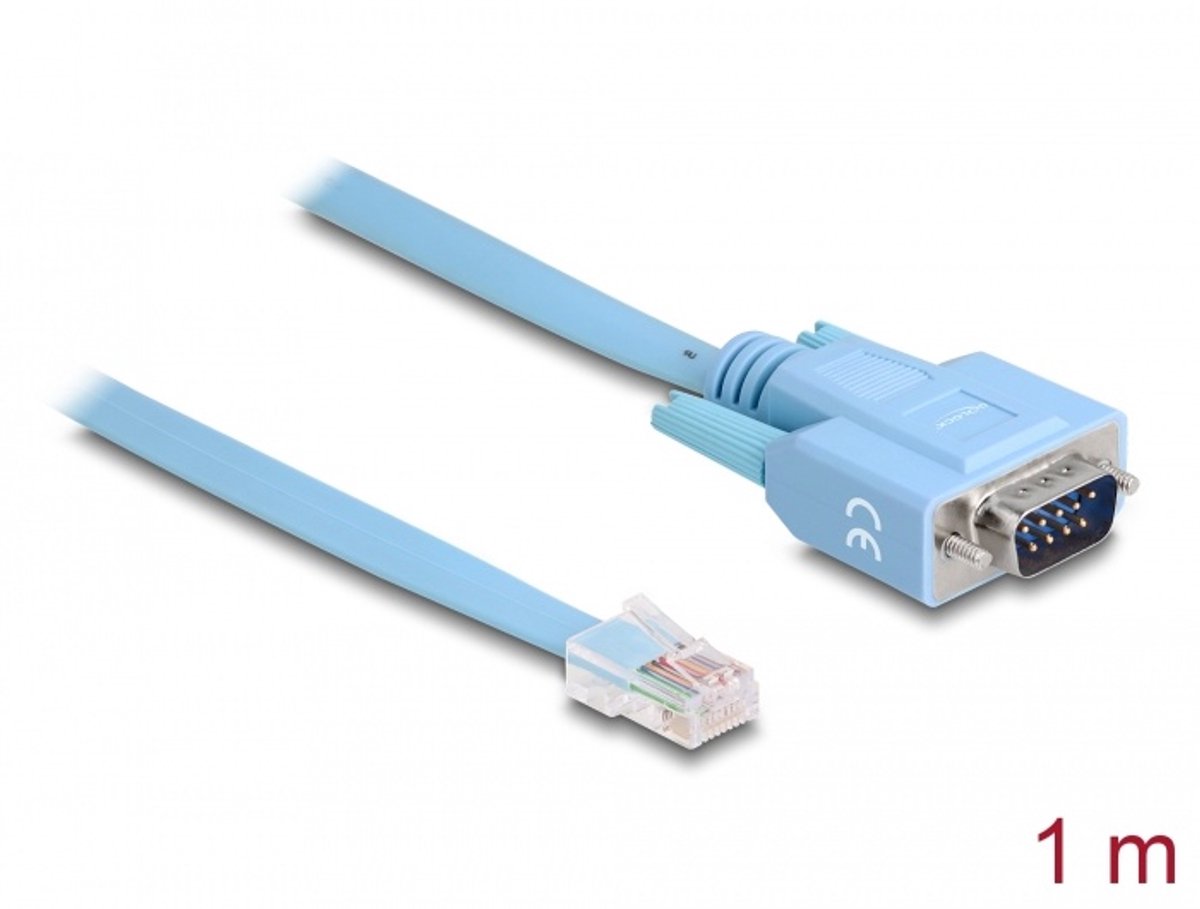 Image of Adapter RS-232 DB9 mannelijk tot 1 x serieel RS-232 RJ45 mannelijk 1 m