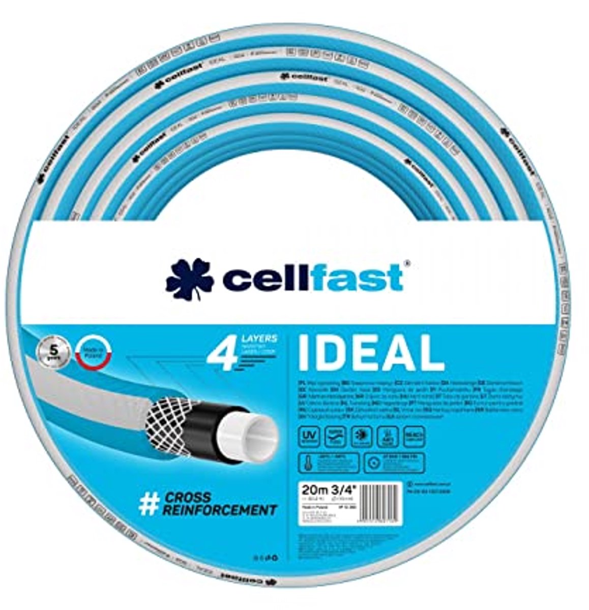 Tuinslang 3/4" 20m - Robuust, Flexibel en Duurzaam met UV-Bescherming - 27 Bar Druk
