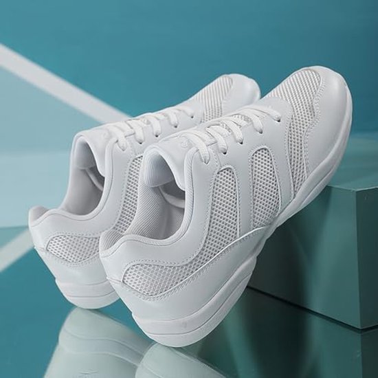 Cheerleading Voor Dames En Meisjes Witte Danssneakers Voor Yoga Aerobics En Gym 118 2012429