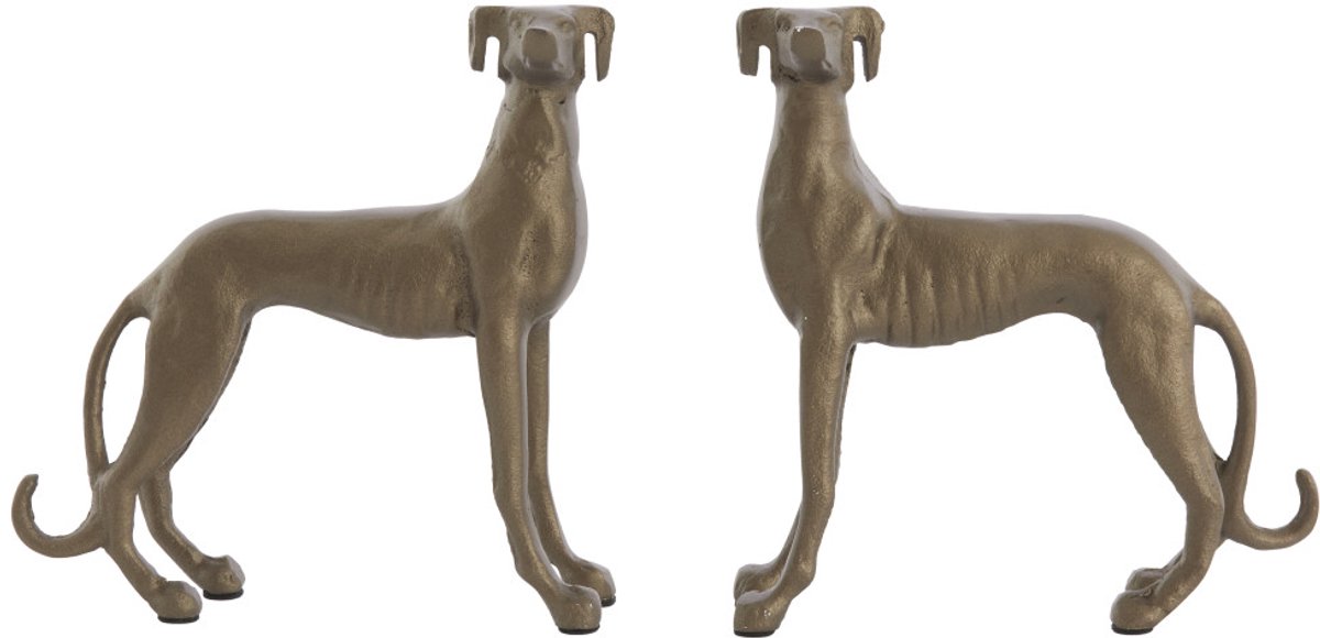 Ornament DOGS - 17x8x18 cm - Brons - Set van 2