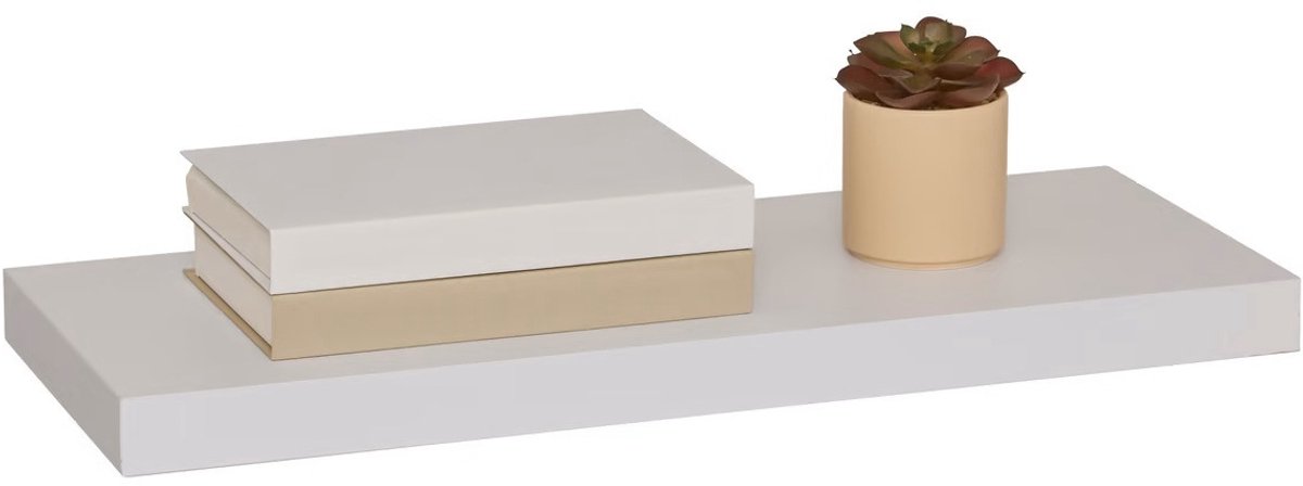 5five Zwevende wandplank Bassline - grijs eiken - 60 cm - hout/MDF - boekenplank - muurplank - opbergplank - hangplank