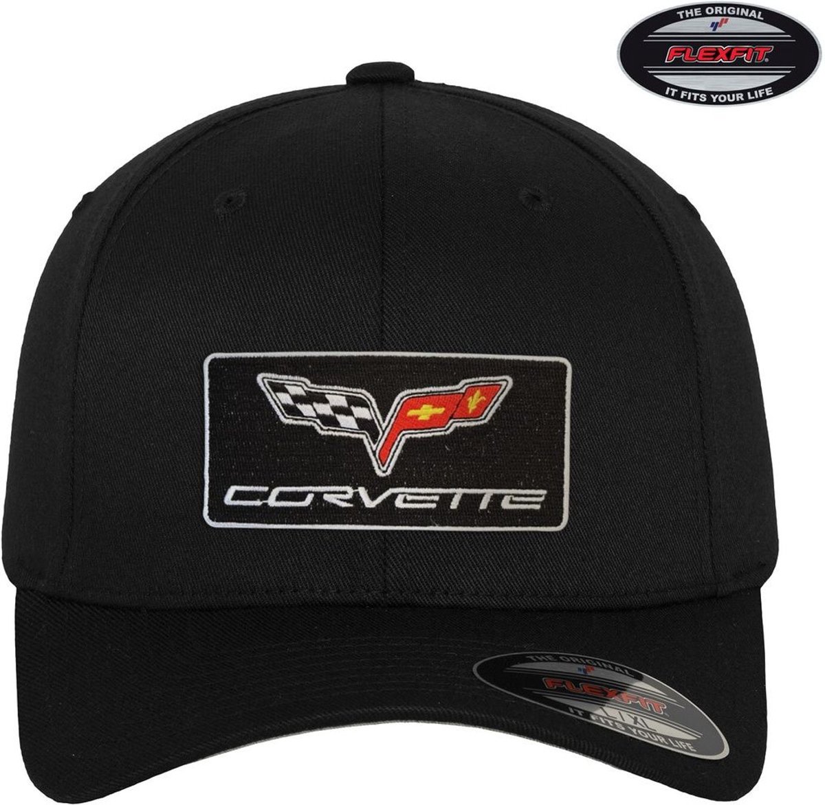 Corvette Cap C6 Patch Flexfit Cap GM-92-CORV9903-CB65 Black-S/M