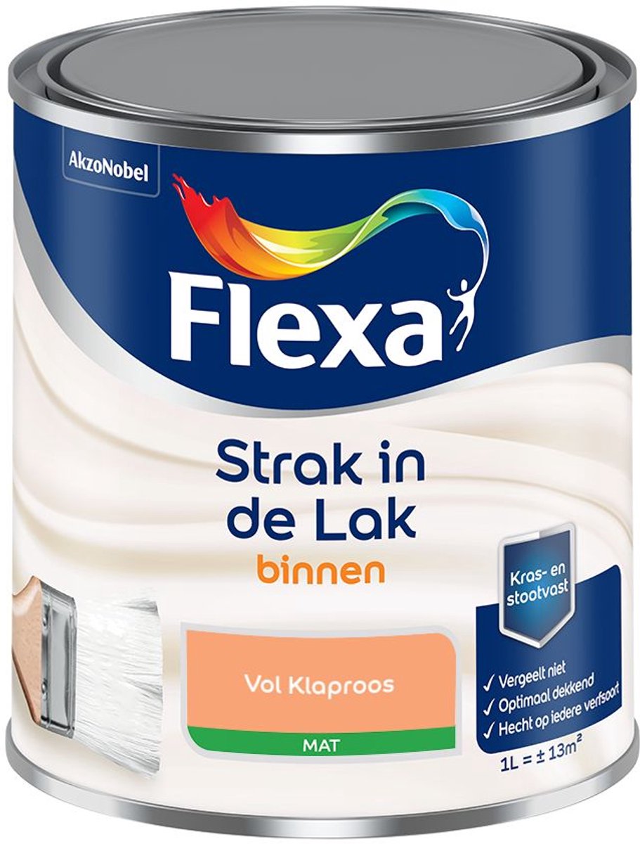 Flexa - Strak in de Lak Binnenlak Mat - Vol Klaproos - Mengverf - 1 L