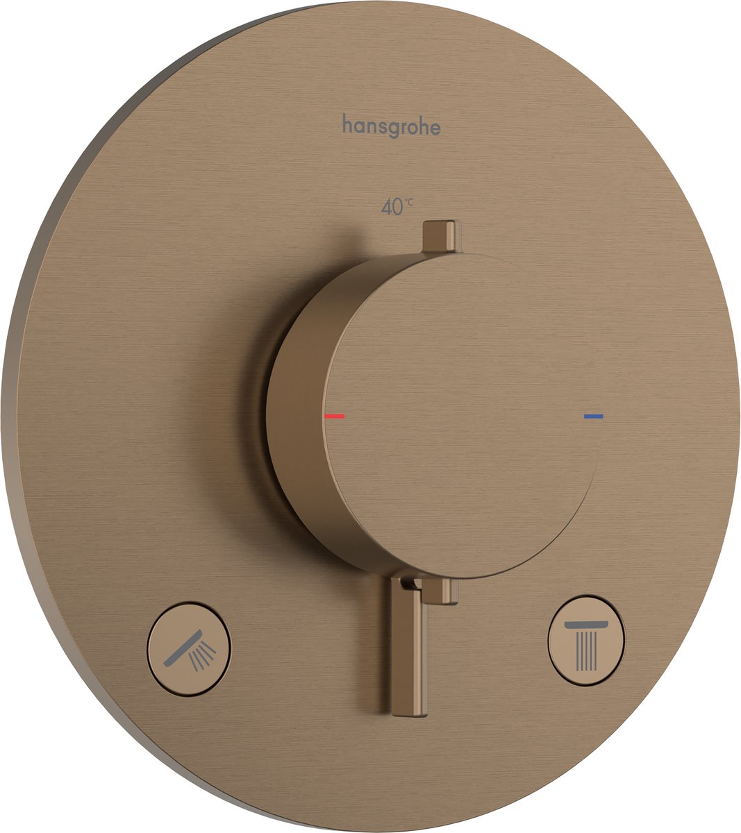 hansgrohe Ecostat Comfort S - Inbouwthermostaat - Ecostat thermostaat - voor 2 functies - Brushed Bronze