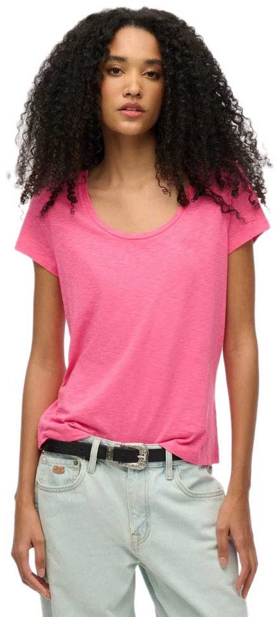 Superdry Studios T-shirt met laag uitgesneden ronde hals Dames T-shirts Roze