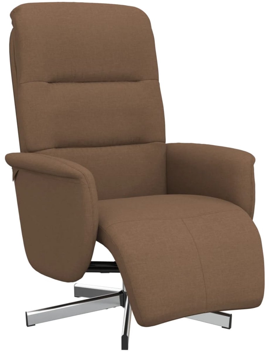 vidaXL Fauteuil - verstelbaar - met - voetensteun - stof - bruin