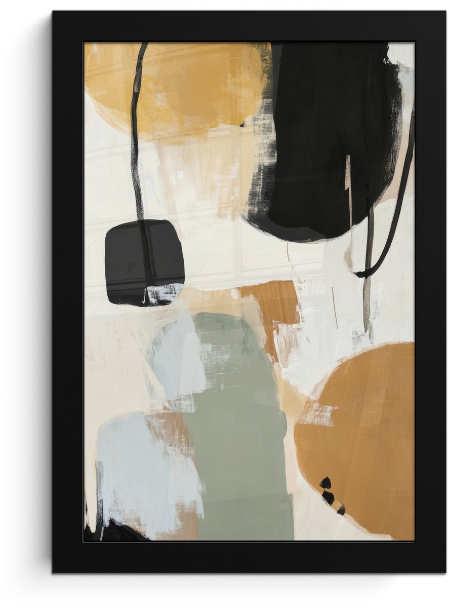 FrameYourWall Poster in lijst - Fotolijst 20x30 cm - Posters - Paint - Abstract - Kleuren - Posterlijst zwart - Decoratie - Wanddecoratie woonkamer - Muurdecoratie slaapkamer