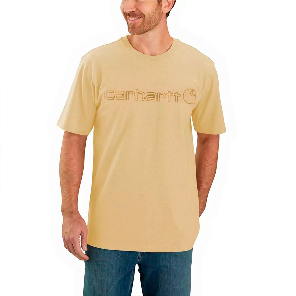 Carhartt Core Logo Relaxed Fit T-shirt Met Korte Mouwen M Man Beach Heather