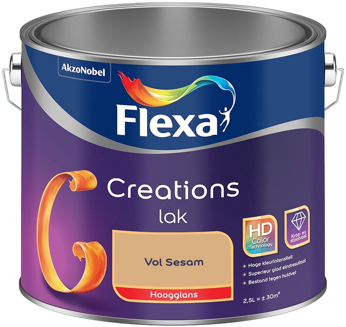 Flexa - Creations Lak Hoogglans - Vol Sesam - Mengverf - 2,5 L