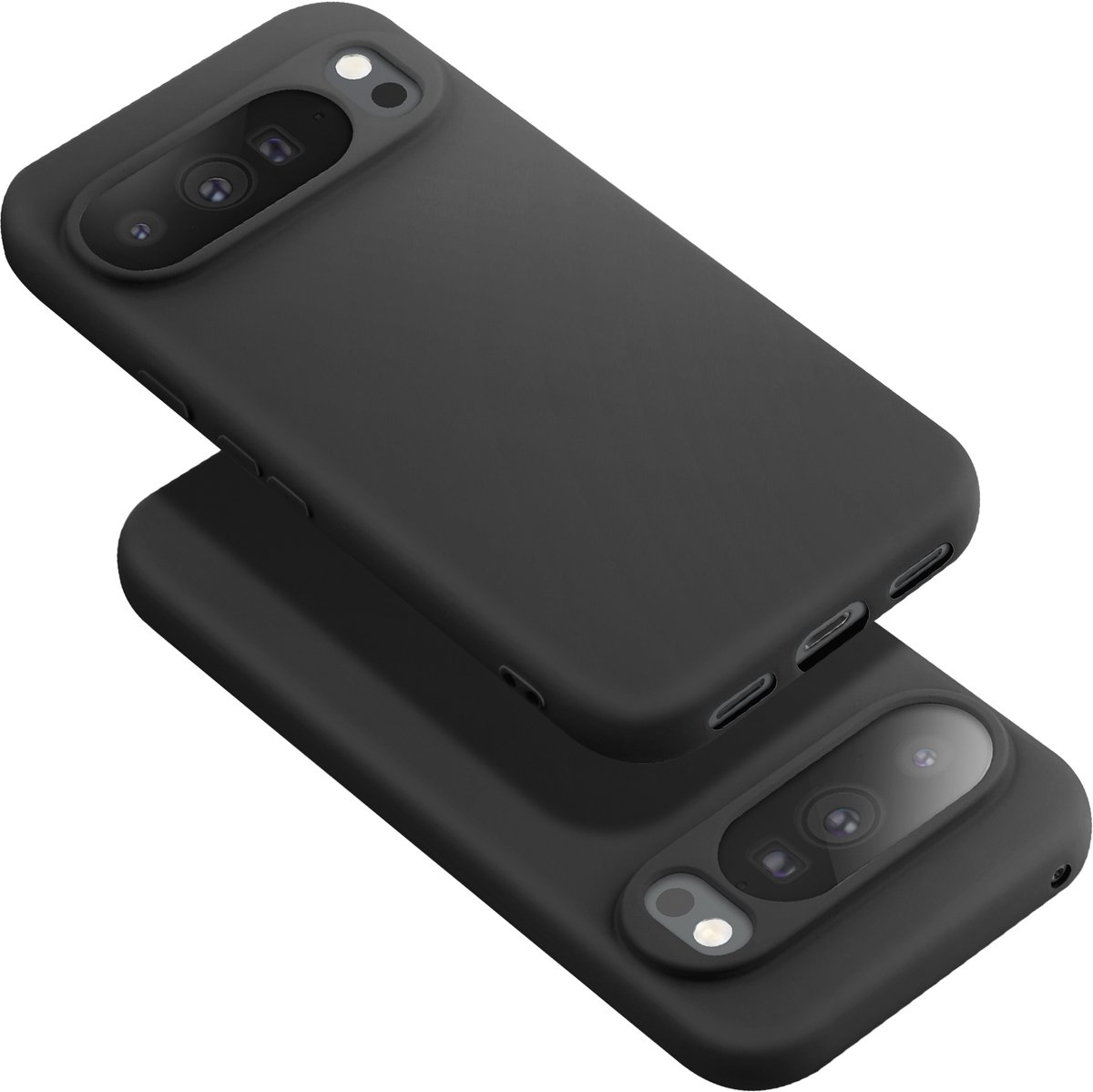 Avizar Zacht siliconen hoesje Geschikt voor Google Pixel 10 Pro XL Soft-Touch, Zwart