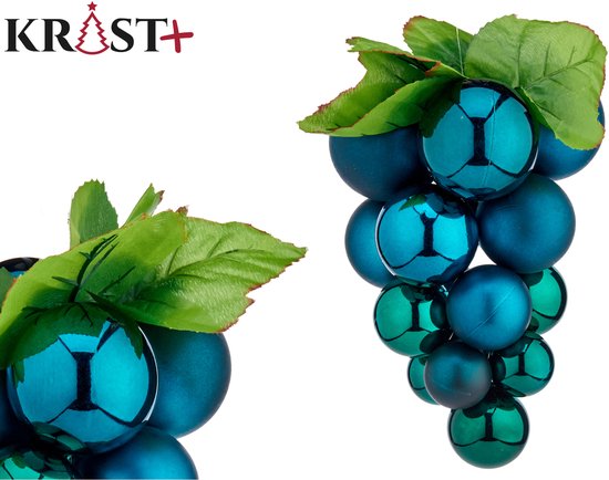 Kerstballen Klein Druiven Blauw Plastic 14 x 14 x 25 cm