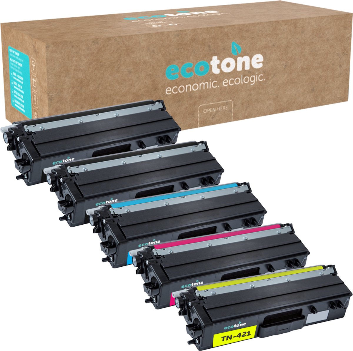 Ecopack (Replaces Brother TN-421 toner) 2xBL + 1xCMY - (BL 2x3000 Pages) (CMY 3x1800 Pages)