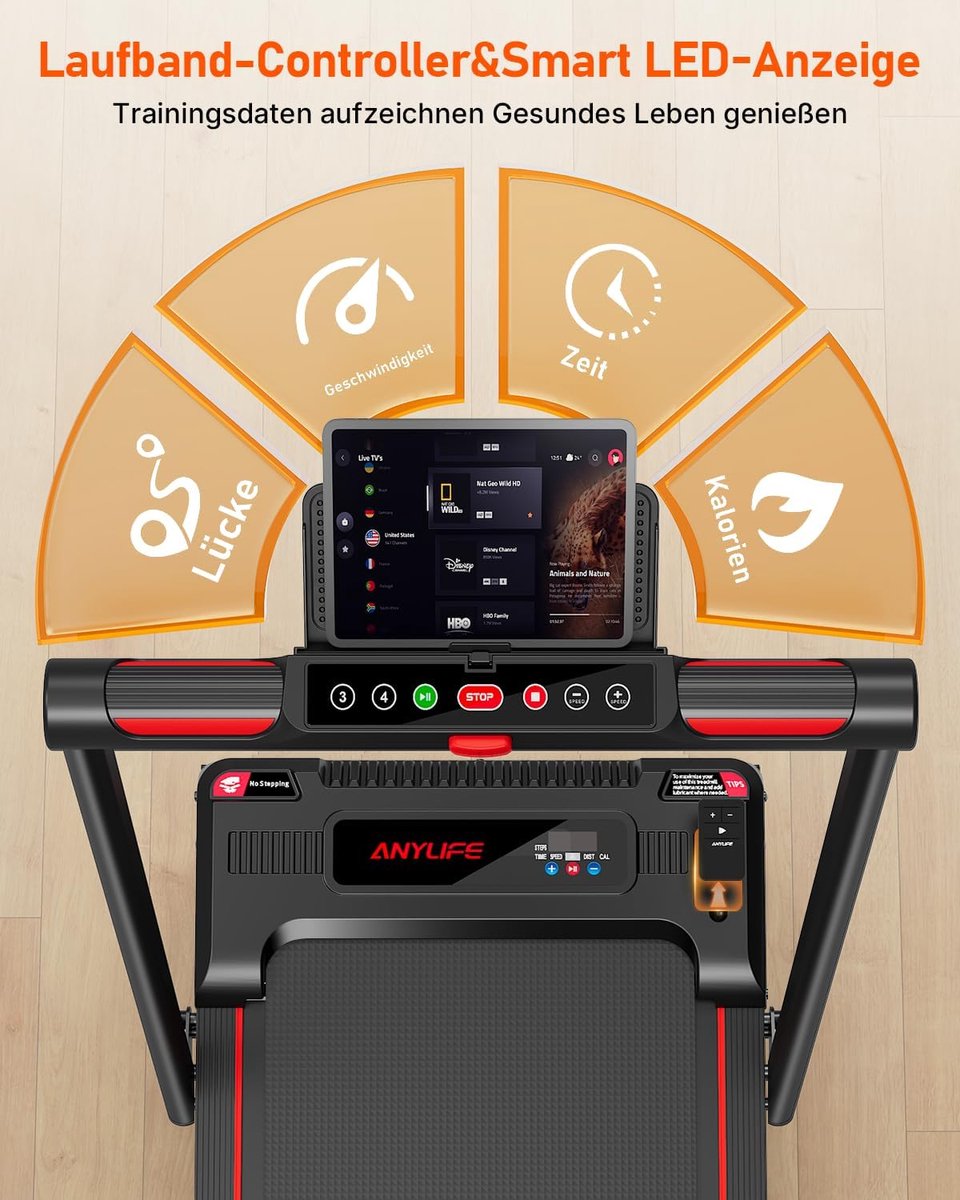 Afbeelding 2 van Lexium loopband - walking pad - loopband fitness - loopband inklapbaar - loopbanden - loopband met hellingfunctie - loopbanden voor thuis (EAN: ...2021)