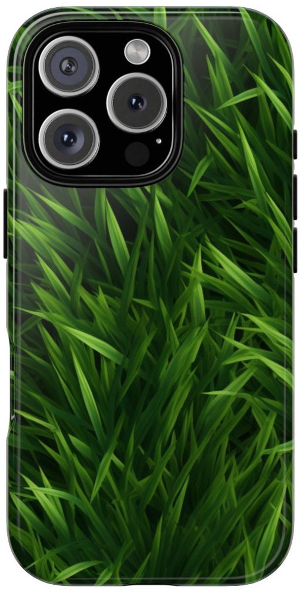 Weelderig Groen Grasstructuur – Telefoonhoesje Geschikt voor iPhone 16 Pro