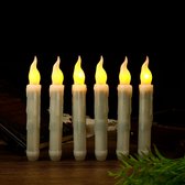 Yeelida Buiten Set van 4 Vlamloze Waterdichte LED Kaarsen met Afstandsbediening, Timer Batterij Werkend Was Olie Effect Flikkerend Kunststof (Ivoor, 7,5 cm x10 12,5 15 17,5 cm