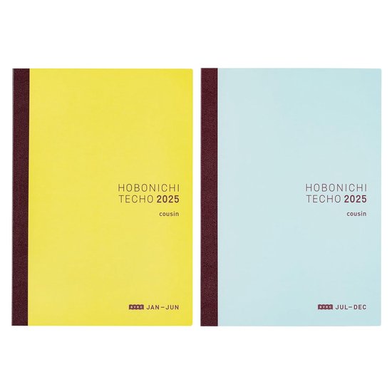 Agenda semestriel - format A5 - lot de 2 - jaune et bleu