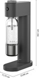 Sodastream Art Nero Bruiswatertoestel, voor het omzetten van water in bruiswater, inclusief CO2-cilinder, 1 fles van 1 liter, 1 fles van 0,5 l, 18,4 x 29,7 x 44,4 cm