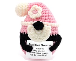 Positive Gnome - gehaakt poppetje - kabouter - 8cm - positieve vriendje