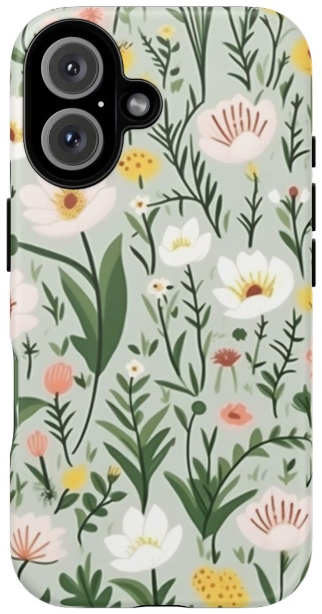 Weelderig Bloemenweidepatroon – Telefoonhoesje Geschikt voor iPhone 16