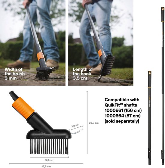 Voegenborstel - voor mosverwijdering - 1 stuk - zwart/oranje - staal/kunststof — afbeelding 2