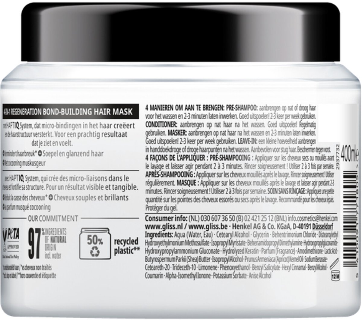Gliss Haarmasker Total Repair Intense-Repair - 400 ml