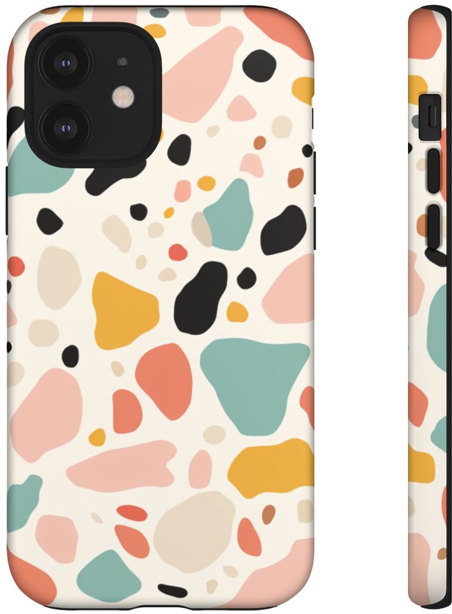 Kleurrijk Terrazzo-Patroon – Telefoonhoesje Geschikt voor iPhone 12
