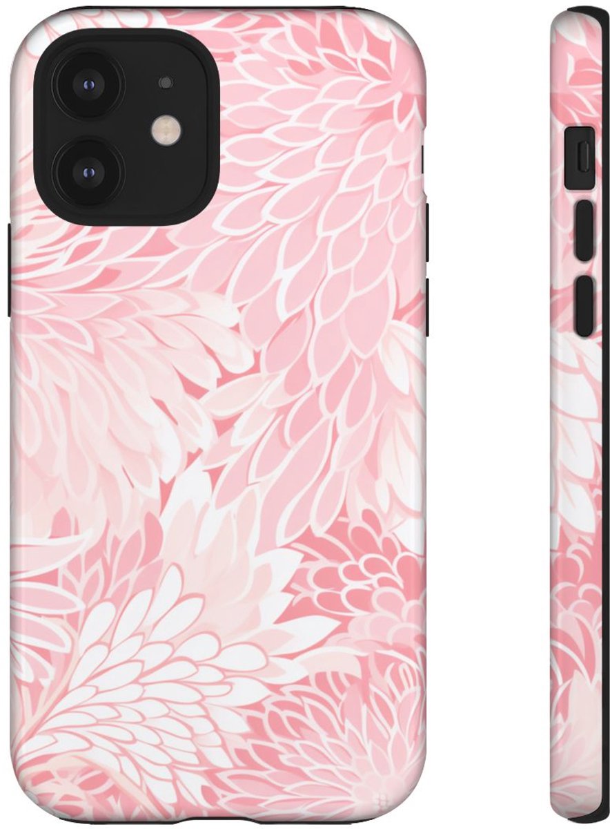 Lichtroze Bloemenpatroon – Telefoonhoesje Geschikt voor iPhone 12