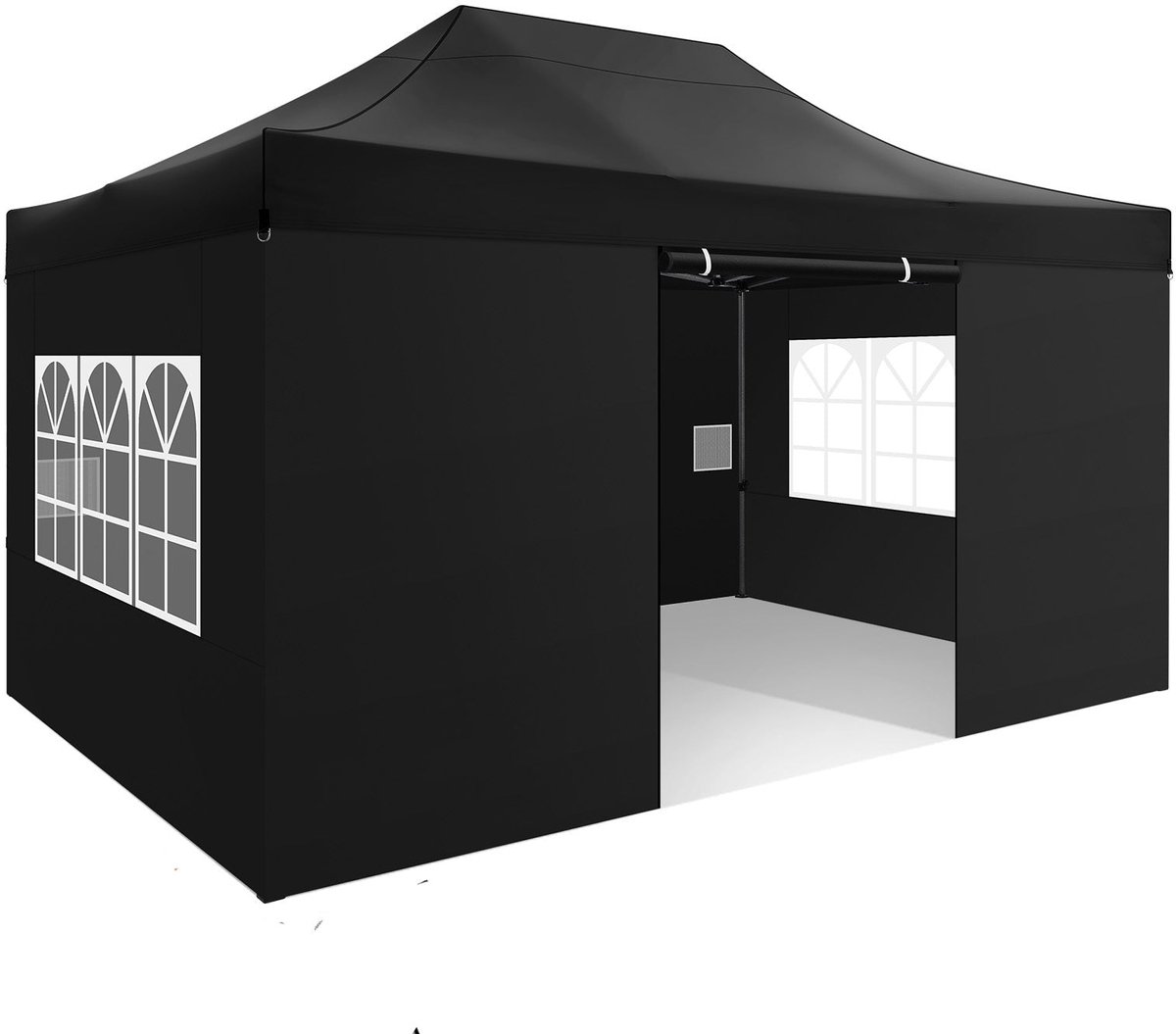 Partytent – Paviljoen – Pop-up Tent – Vouwtent – Schaduwtent – 3x4,5 m – Verstelbare Hoogte 2,5-4,5 m – Stevig Metalen Frame – Snelle Montage