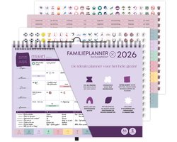 SuccesPlanner Familieplanner 2026 - Muurkalender voor 5 personen - voor het hele gezin - leuke quotes - maaltijdplanner (A4-formaat)