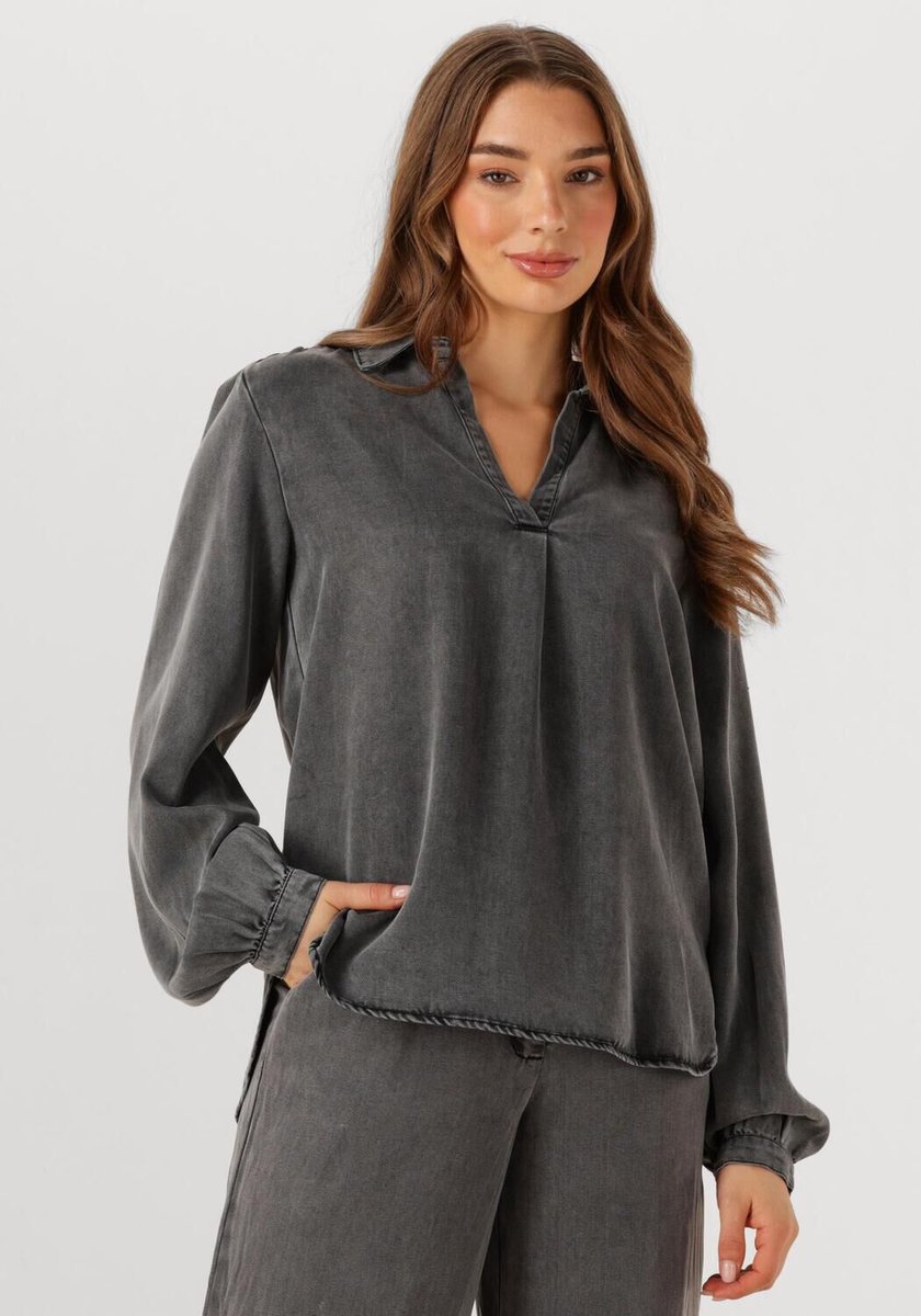 Simple Wv-tencel-twill-25-3 Dames - Jurken - Donkergrijs - Maat M