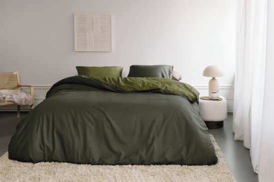 Beddinghouse Warm dekbedovertrek - Tweepersoons - 200 x 200/220 cm - Groen van Beddinghouse — afbeelding 5