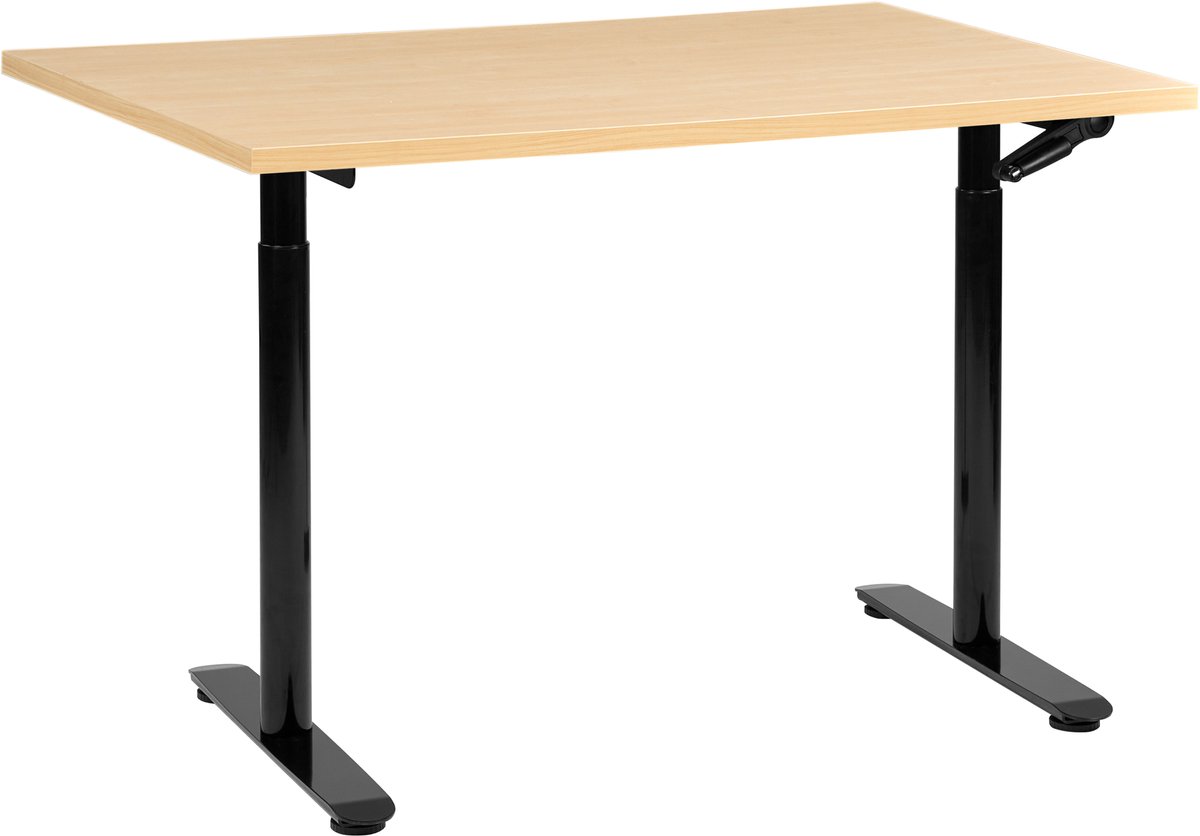 DESTINAS - Sta-bureau - Zwart/Lichtbruin - 120 x 72 cm - Vezelplaat