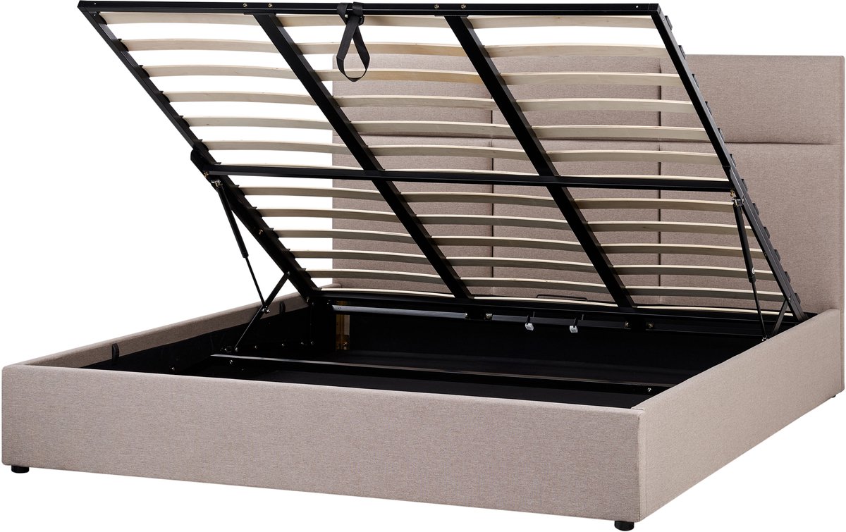 BELIANI LAGORD - Bed met opbergruimte - Taupe - 180 x 200 cm - Polyester