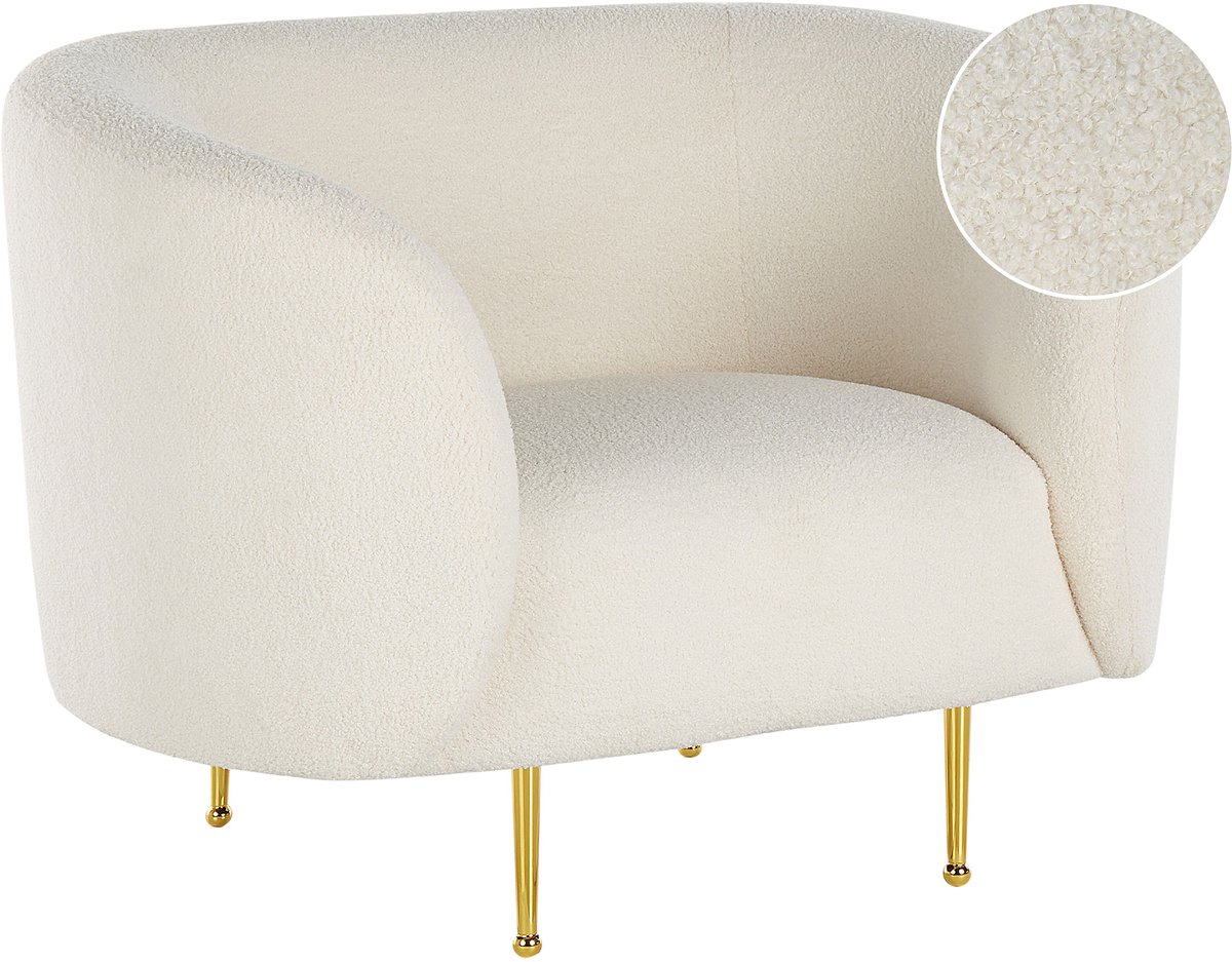 LOEN - Fauteuil - Wit - Polyester